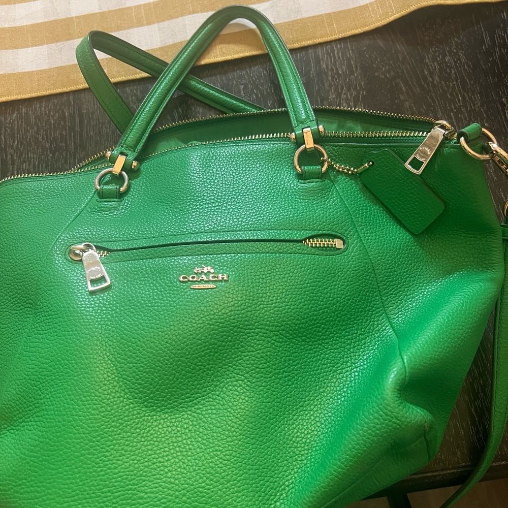 Kelly green Coach purse